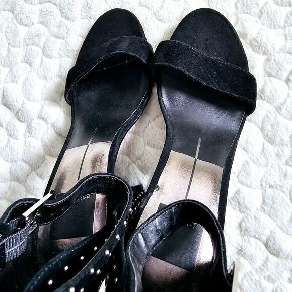 Dolce Vita black studded chunky heels block velvet 8 - Picture 8 of 9